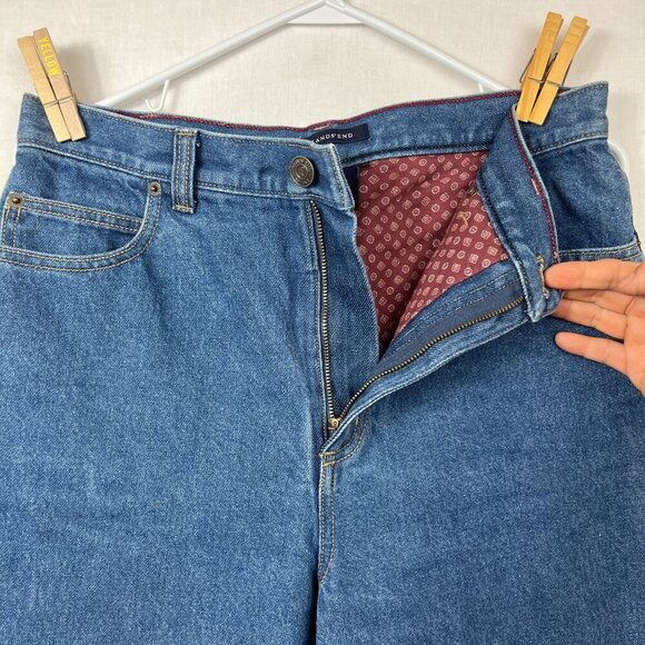 Lands End High Waist Flannel Lined Mom Jeans Womens 31x33 Cottage 90s No Stretch - Picture 5 of 15
